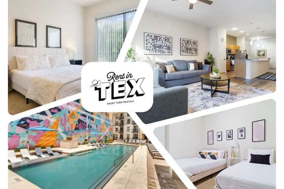 Luxury 2BR/2BA Domain Condo • Pool & Modern Décor - Imagen 1